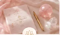 Journal, pen and crystals