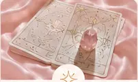 Tarot cards on pink silk